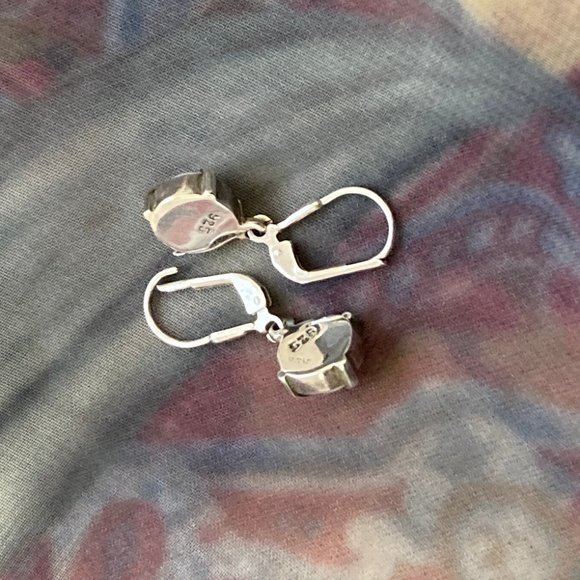 Delicate PEARL in STERLING SILVER Dangling Earrings LEVER BACK - Picture 2 of 6